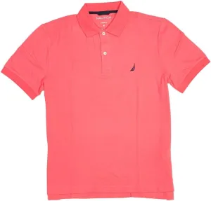 Nautica Men's Short Sleeve Solid Classic Fit Cotton Pique Polo Shirt