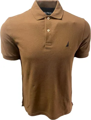 Nautica Men's Short Sleeve Solid Classic Fit Cotton Pique Polo Shirt