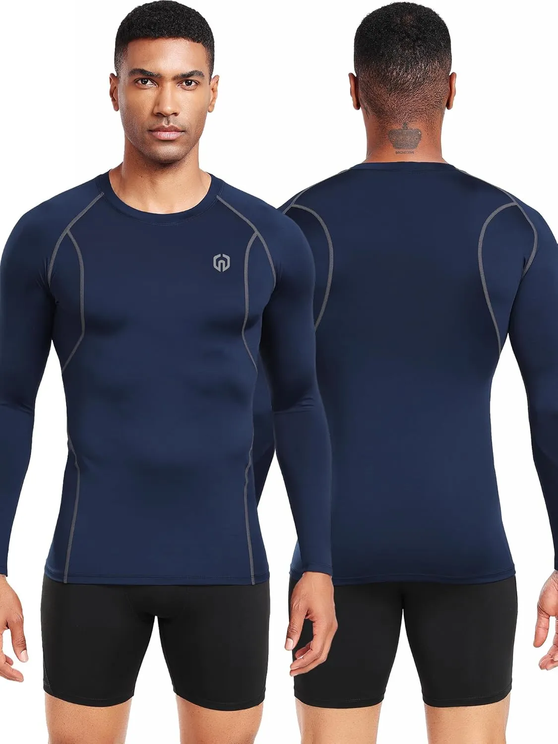 NELEUS 4 Pack Men's Workout Long Sleeve Shirts Compression Dry Fit Muscle Tops