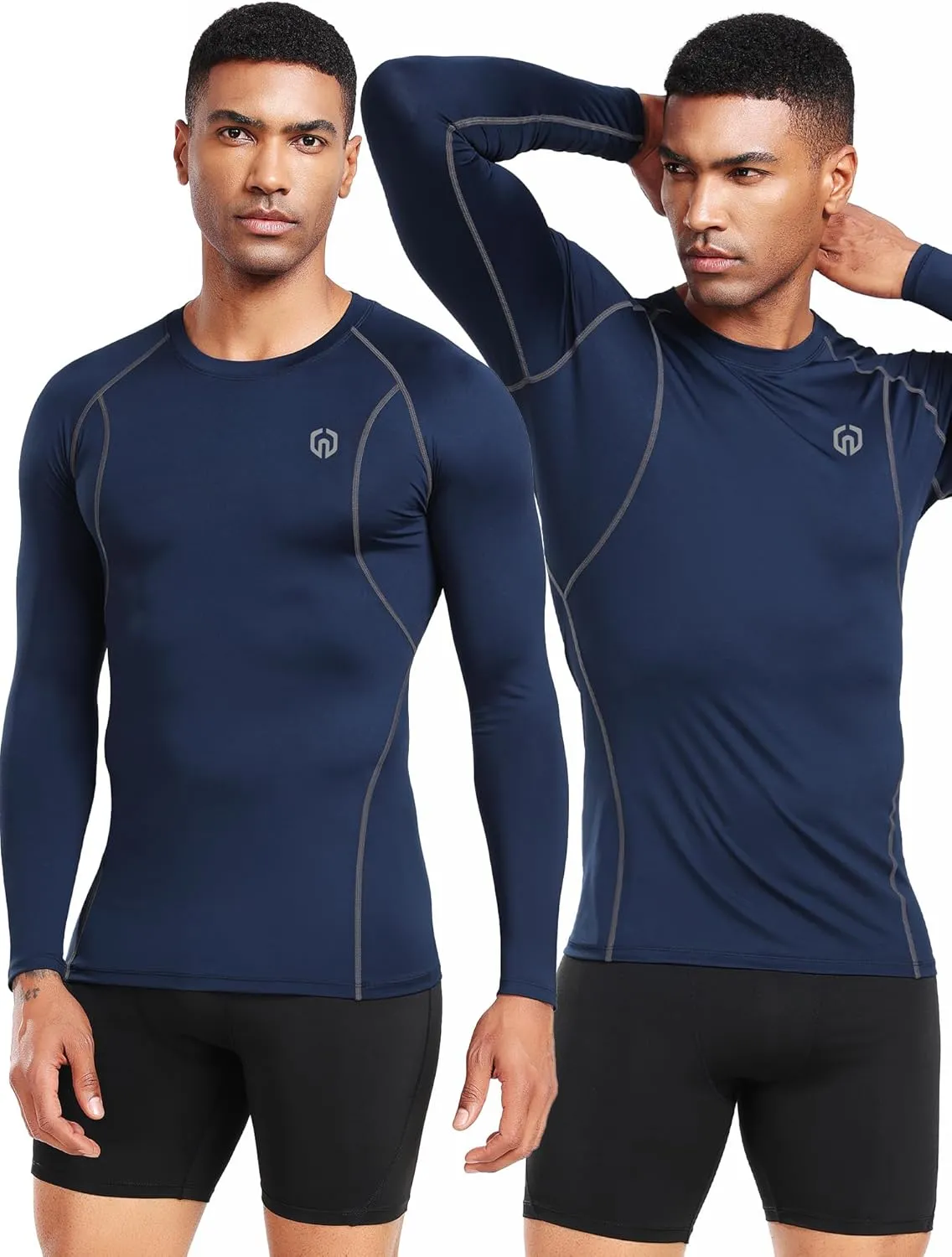 NELEUS 4 Pack Men's Workout Long Sleeve Shirts Compression Dry Fit Muscle Tops