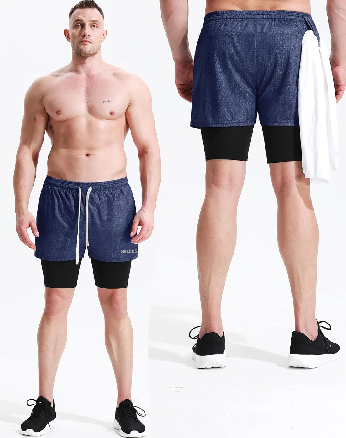 NELEUS Men's Lightweight Workout Athletic Shorts with Pockets