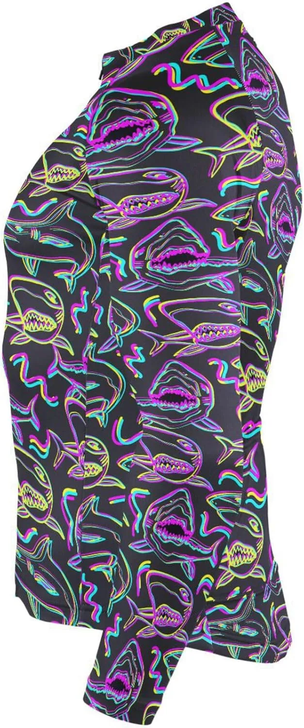 Neon Sharks Men's Cycling Jersey Moisture Wicking and Breathable Quick Dry with 3 Rear Pockets