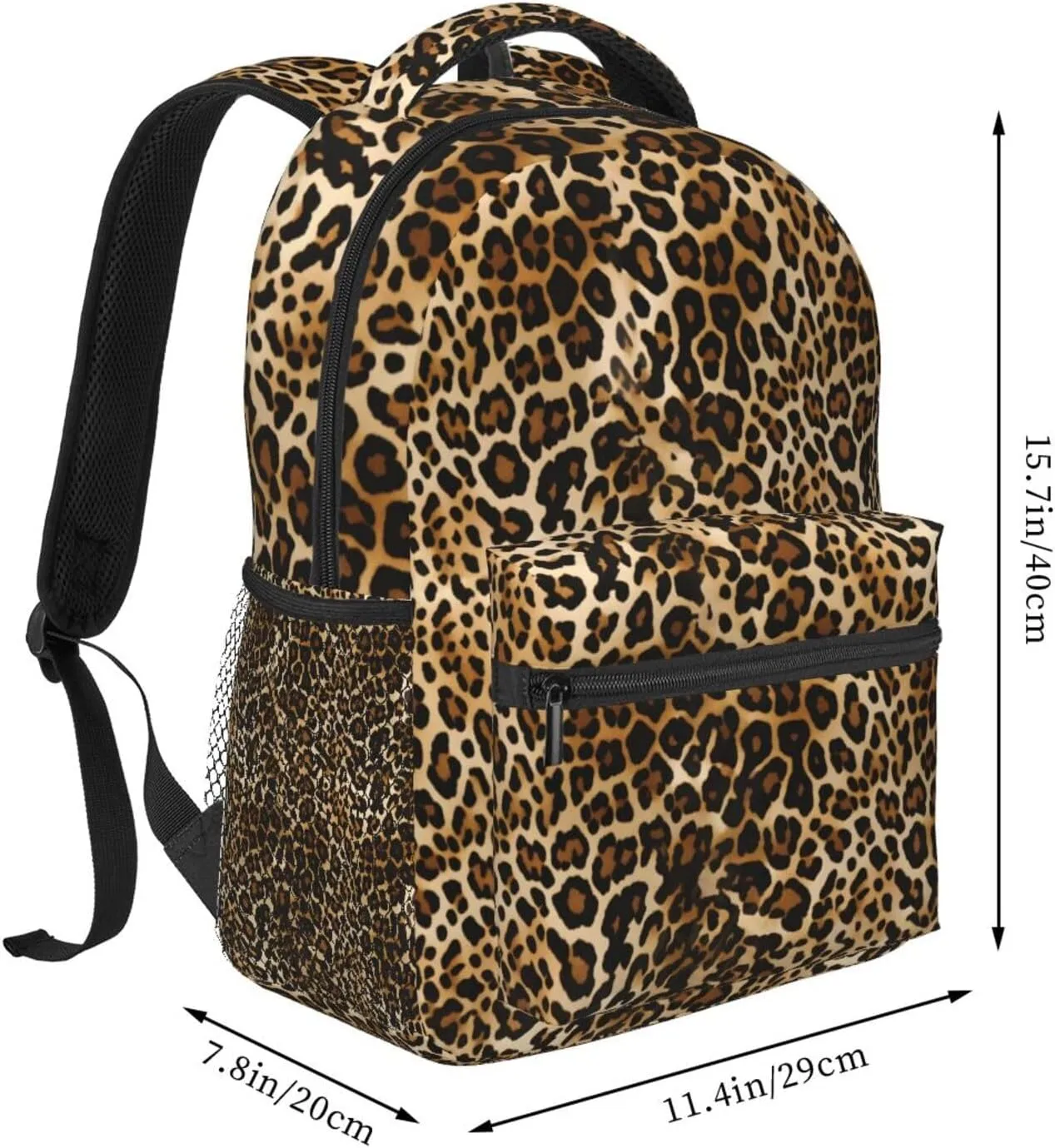 Nerxy Brown Leopard Backpack for School - Cheetah Print Backpack Animal Skin Spots School Bag Daily Laptop Book Bag Fits 14 Inch Laptop Rucksack Daypack