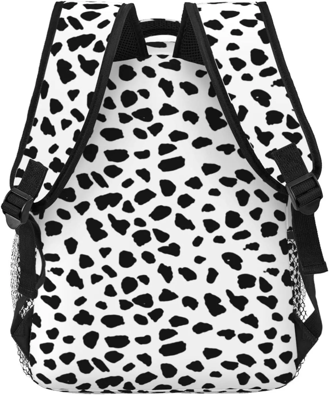 Nerxy Cow Dots Backpack for School - Cow Spots School Backpack White Black Dalmatians Dots School Bag Laptop Book Bag Fits 14 Inch Laptop Rucksack Daypack