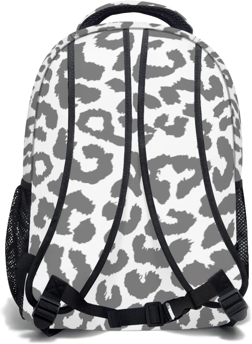Nerxy Snow Leopard Backpack for School - Cheetah Spots School Backpack White White Grey Animal Skin School Bag Laptop Book Bag Fits 14 Inch Laptop Rucksack Daypack