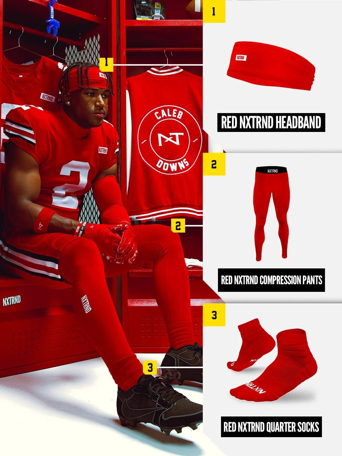 Nxtrnd Core Men's Compression Pants, Tights for Football