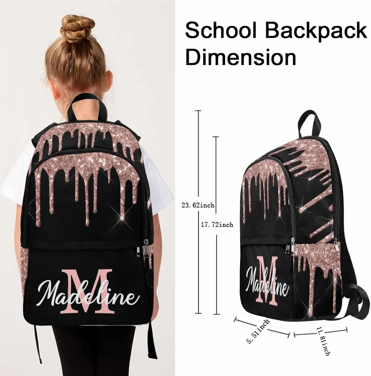 Personalized Casual Unisex Daypack Bags Backpack Night Cat Shoulder Travel Bookbag Laptop Backpack Computer Bags to Granddaughter Grandson