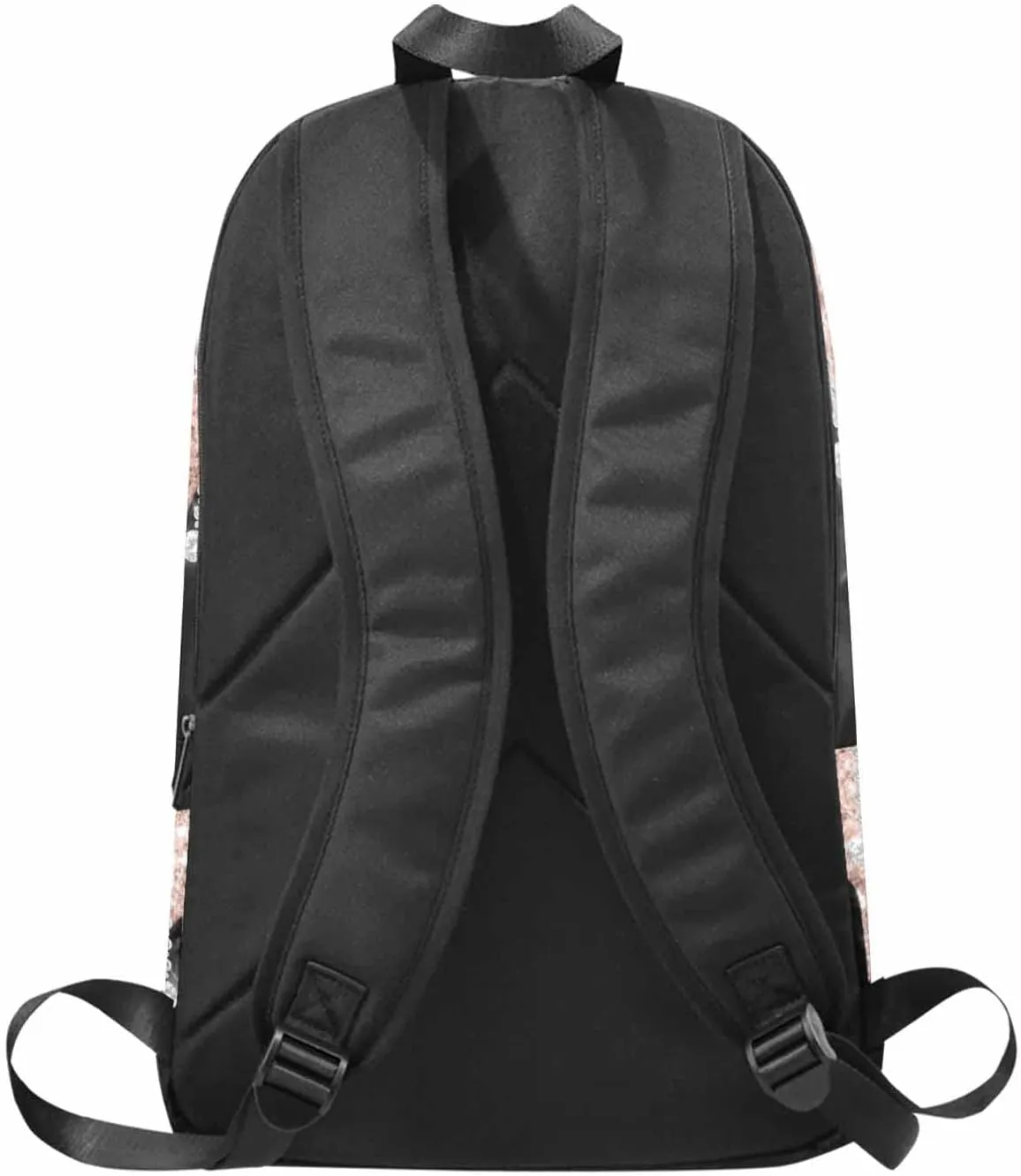 Personalized Casual Unisex Daypack Bags Backpack Rose Glitter Elephant Travel Bookbags Travel Shoulder Casual Daypack to Sister Brother