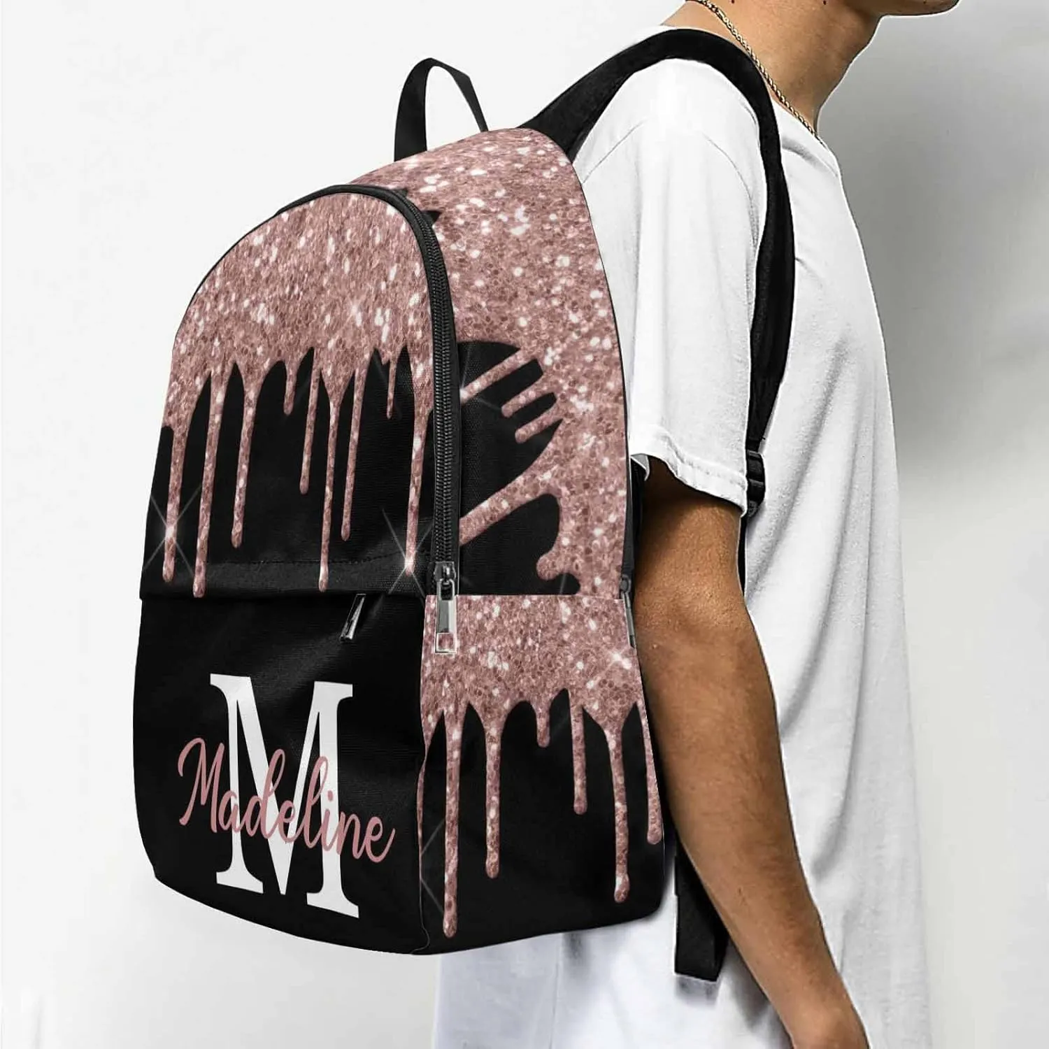 Personalized Your Own Casual Unisex Daypack Bags Backpack Forest Deers Waterproof Shoulder Bag Backpack to Daughter Son from Dad Mom