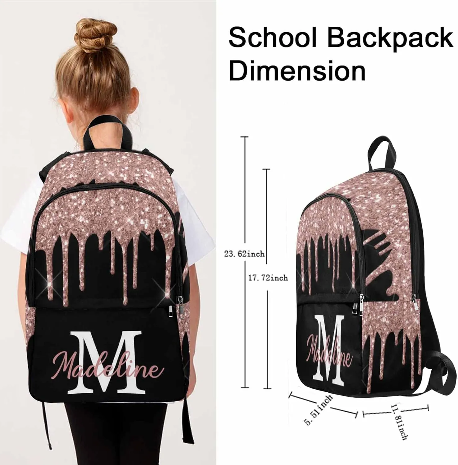 Personalized Your Own Casual Unisex Daypack Bags Backpack Forest Deers Waterproof Shoulder Bag Backpack to Daughter Son from Dad Mom