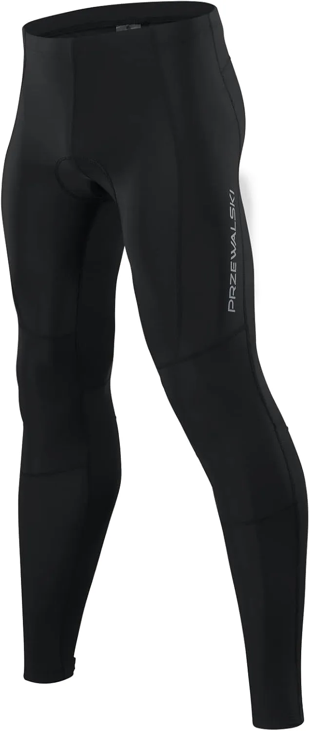 Przewalski Men's Cycling Pants 4D Padded Bike Bicycle Biking Tights Long MTB Leggings