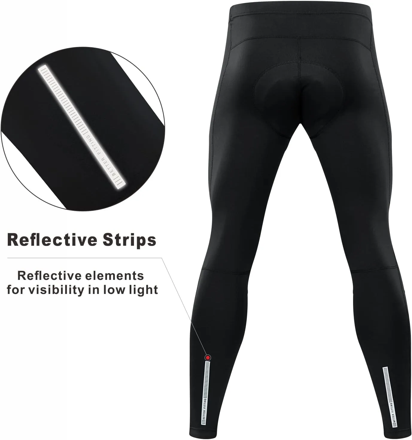 Przewalski Men's Cycling Pants 4D Padded Bike Bicycle Biking Tights Long MTB Leggings
