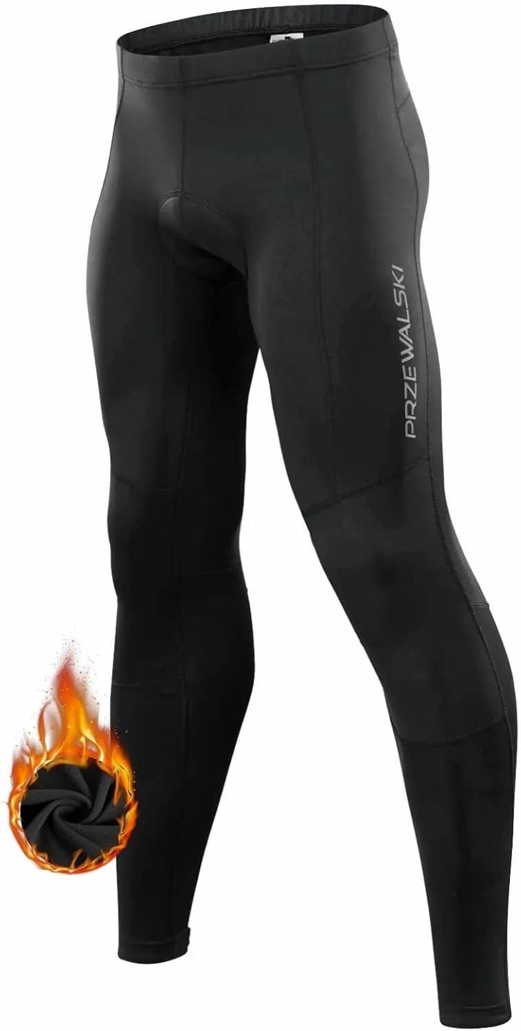 Przewalski Men's Cycling Pants 4D Padded Bike Bicycle Biking Tights Long MTB Leggings