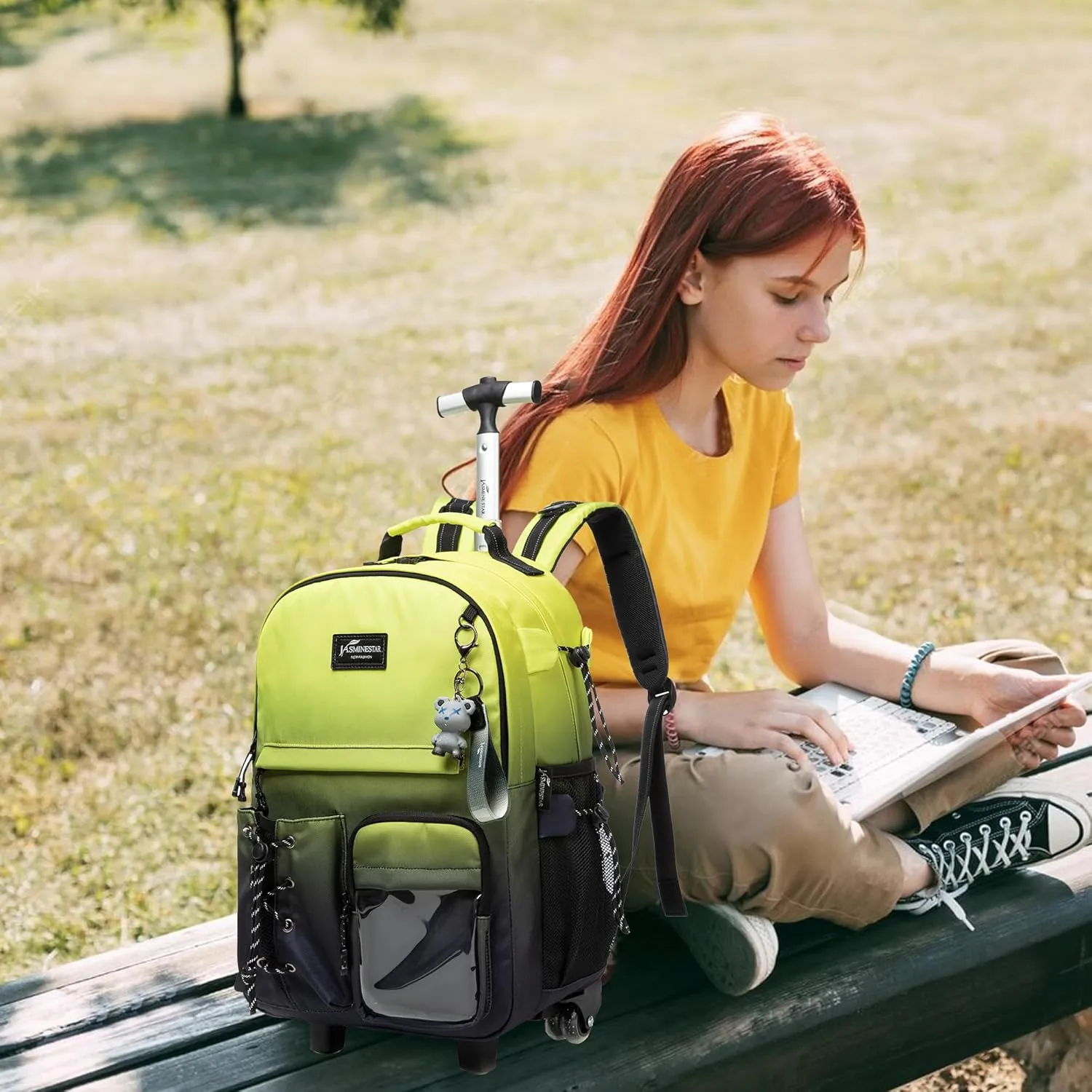 Rolling Backpack with Wheels for Teens & Traveling