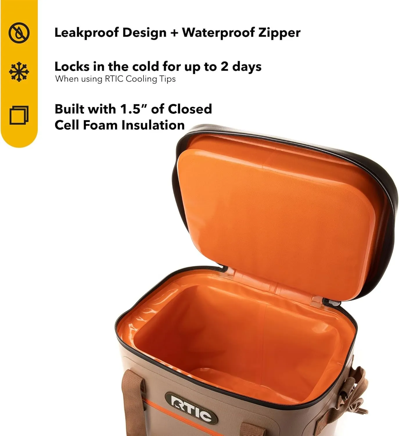 RTIC Ultra-Tough Soft Cooler 30 Can, Insulated Bag Portable Ice Chest Box for Lunch, Beach, Drink, Beverage, Travel, Camping, Picnic, Car, Trips, Floating Cooler Leak-Proof with Zipper