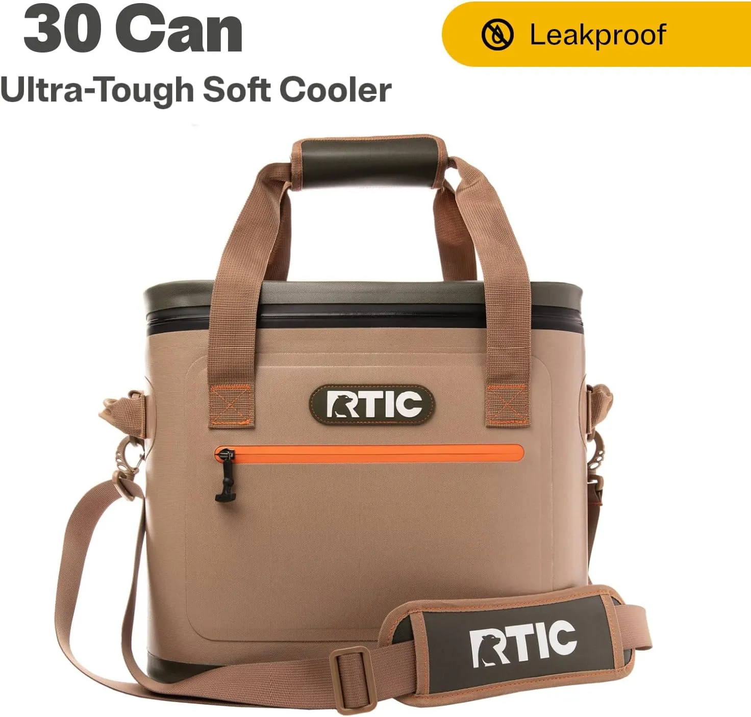 RTIC Ultra-Tough Soft Cooler 30 Can, Insulated Bag Portable Ice Chest Box for Lunch, Beach, Drink, Beverage, Travel, Camping, Picnic, Car, Trips, Floating Cooler Leak-Proof with Zipper