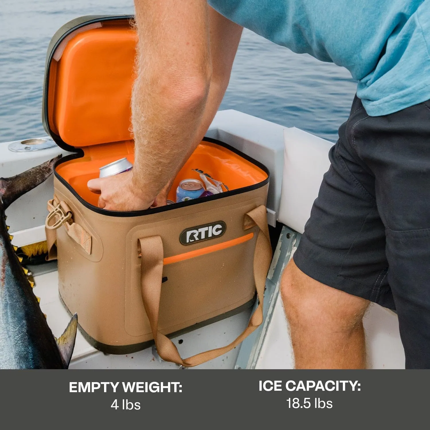 RTIC Ultra-Tough Soft Cooler 30 Can, Insulated Bag Portable Ice Chest Box for Lunch, Beach, Drink, Beverage, Travel, Camping, Picnic, Car, Trips, Floating Cooler Leak-Proof with Zipper