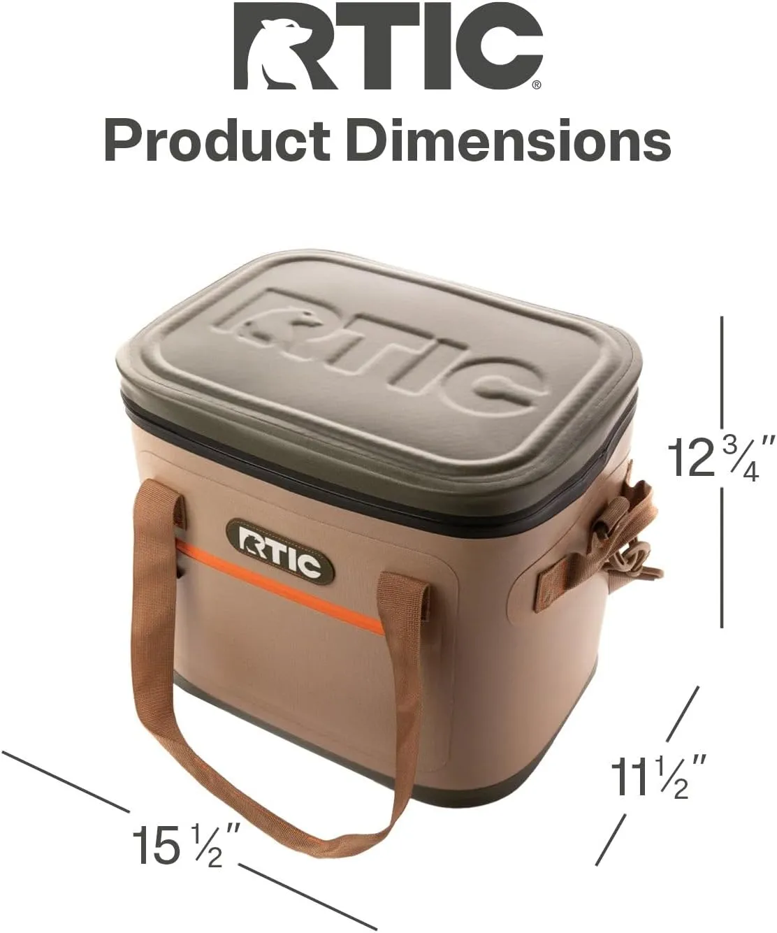 RTIC Ultra-Tough Soft Cooler 30 Can, Insulated Bag Portable Ice Chest Box for Lunch, Beach, Drink, Beverage, Travel, Camping, Picnic, Car, Trips, Floating Cooler Leak-Proof with Zipper