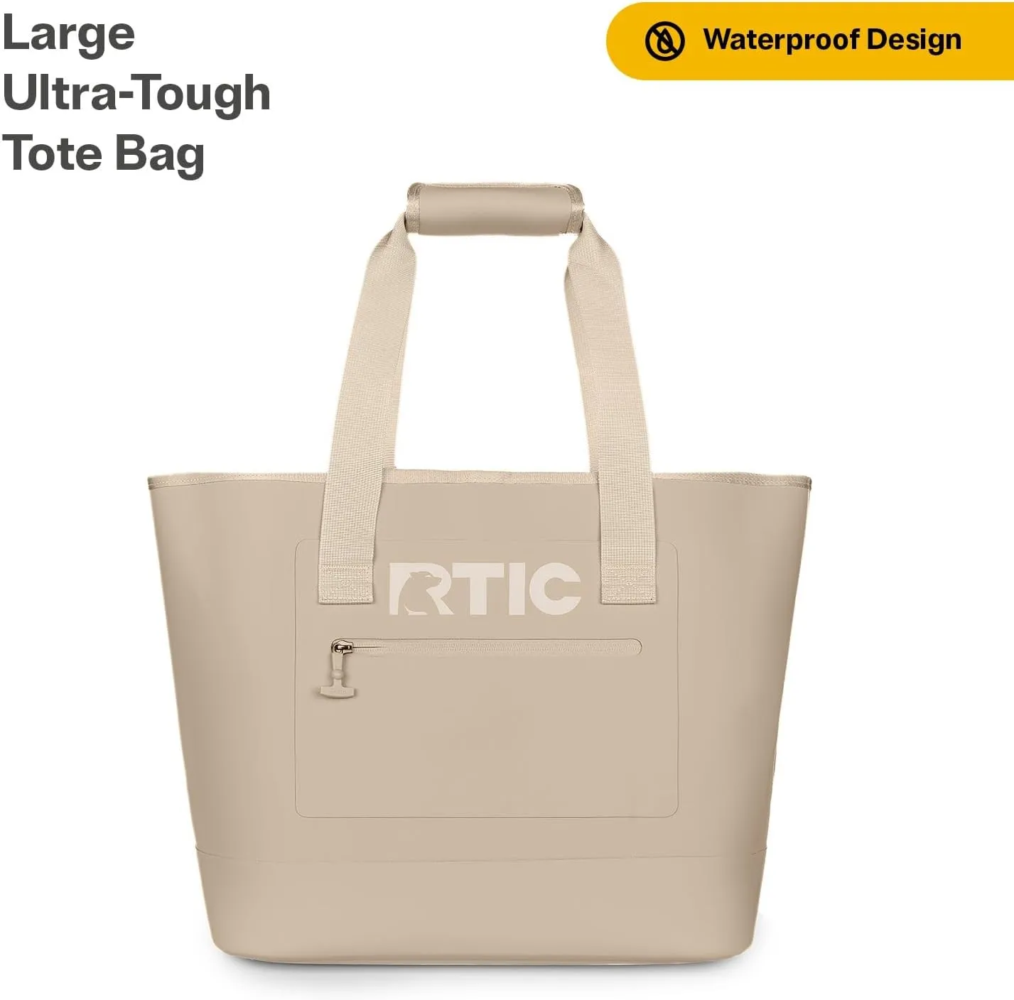 RTIC Ultra-Tough Tote Bag, Waterproof for Beach, Pool, Towel, Grocery, Shopping, Heavy-Duty, Puncture Resistant, Large