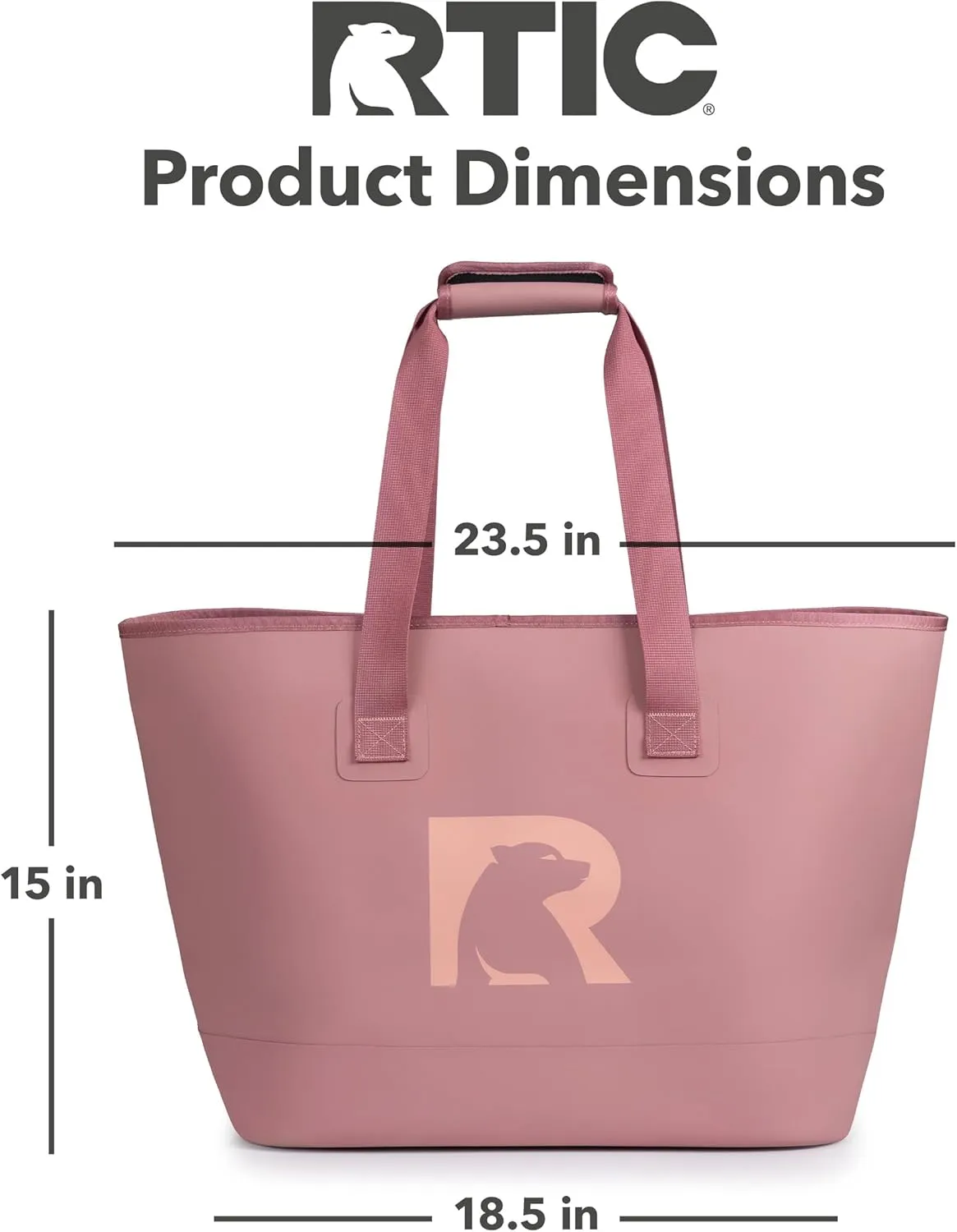 RTIC Ultra-Tough Tote Bag, Waterproof for Beach, Pool, Towel, Grocery, Shopping, Heavy-Duty, Puncture Resistant, Large