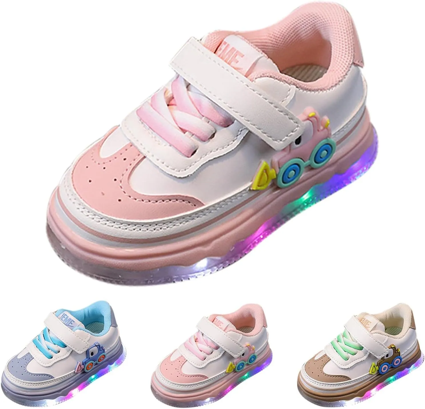 Spring Boys Girls Light Up Lightweight Shoes Adorable Cute Adorable Casual Outdoor Daily Sneaker for Girls Size 3