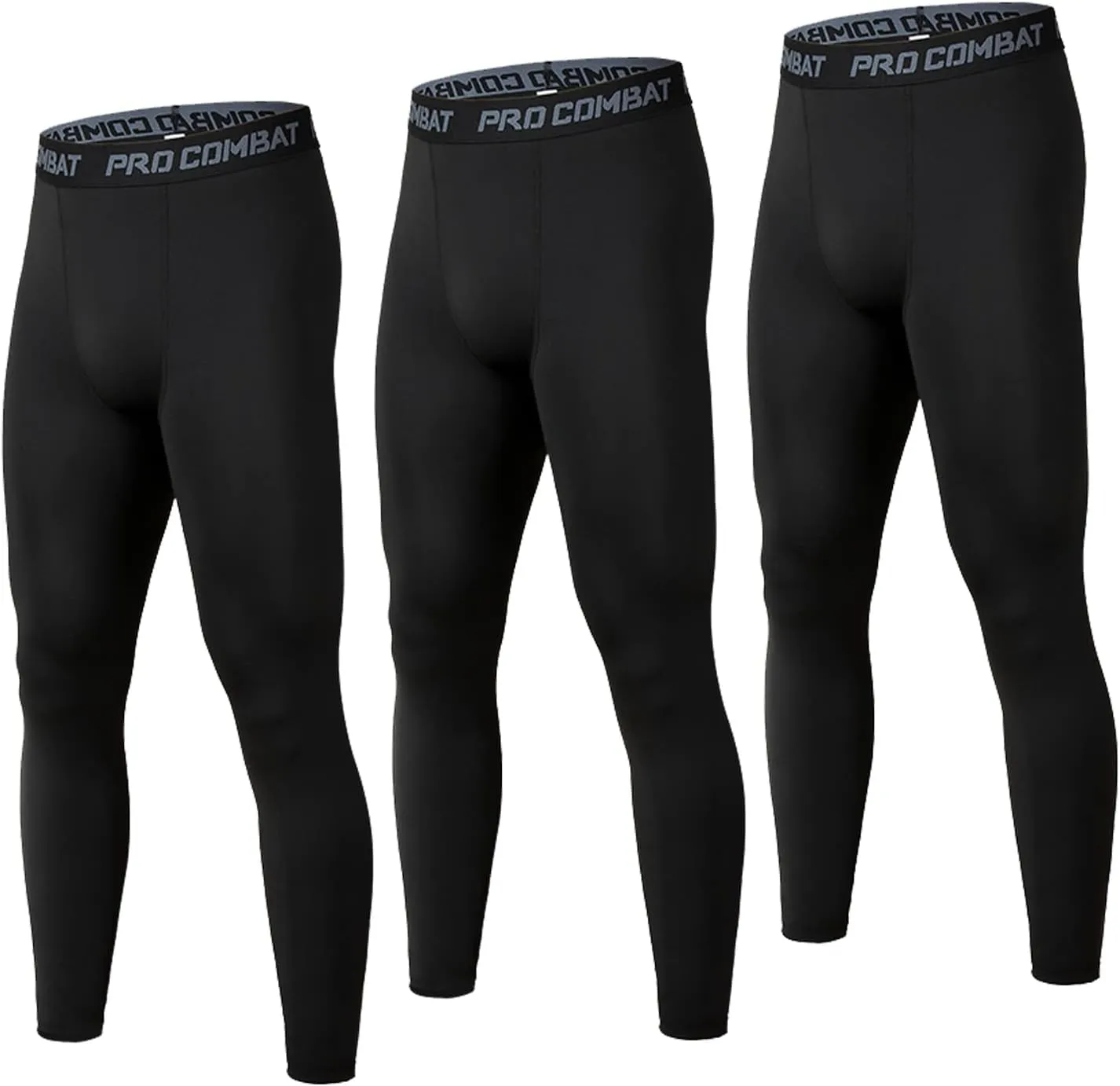 SS COLOR FISH 3 Pack Men Compression Pants Athletic Baselayer Workout Legging Running Tights for Men