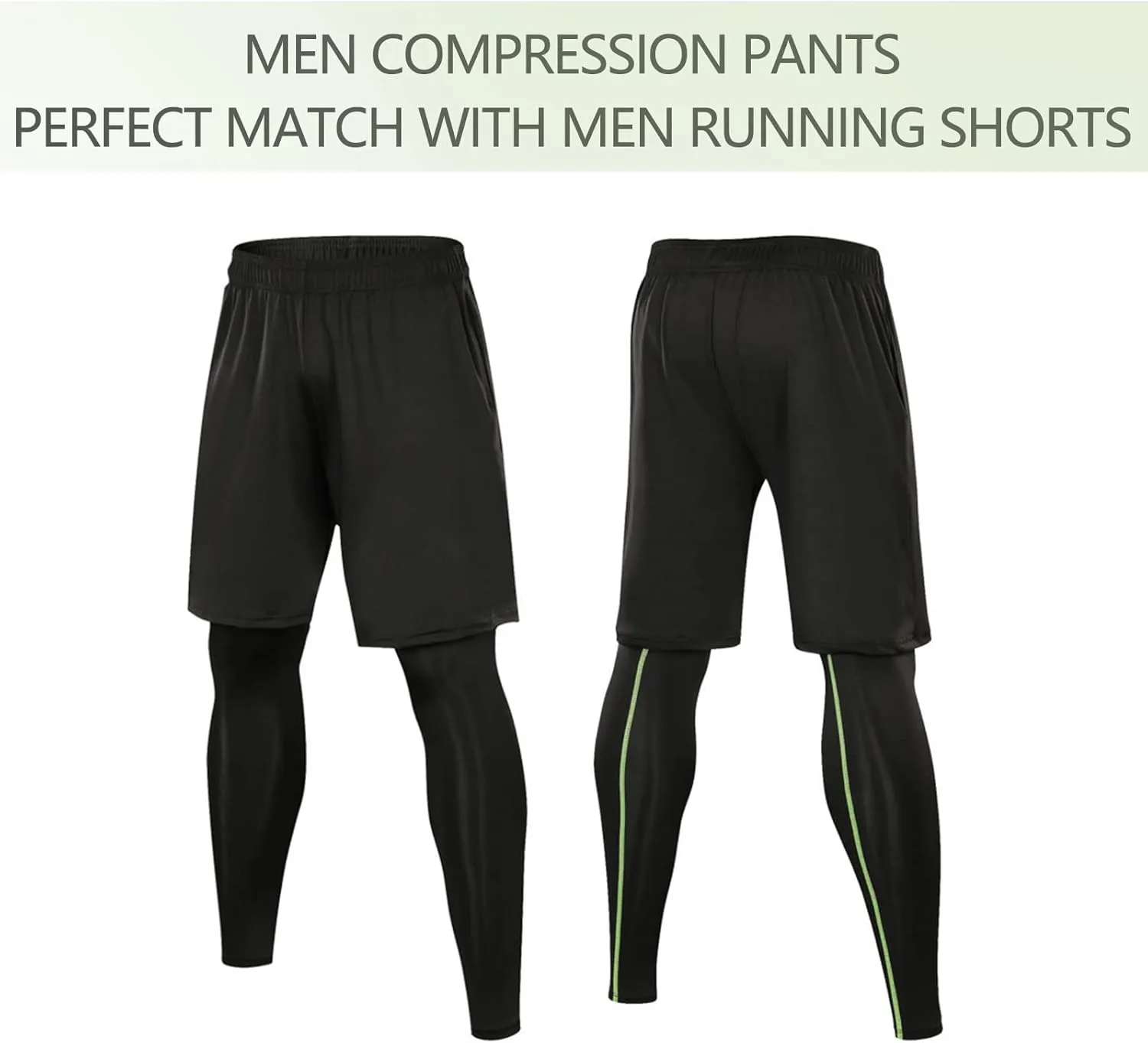 SS COLOR FISH Men Compression Pants Athletic Baselayer Workout Legging Running Tights for Men