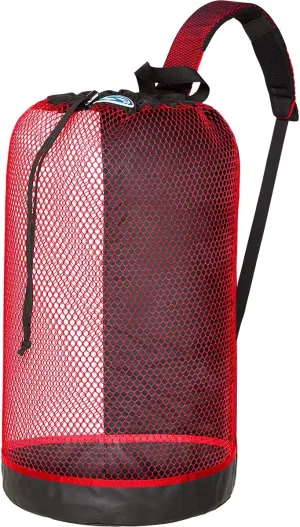 Stahlsac BVI Mesh Backpack: Compact 33L size, great beach bag for dry/wet gear, RED
