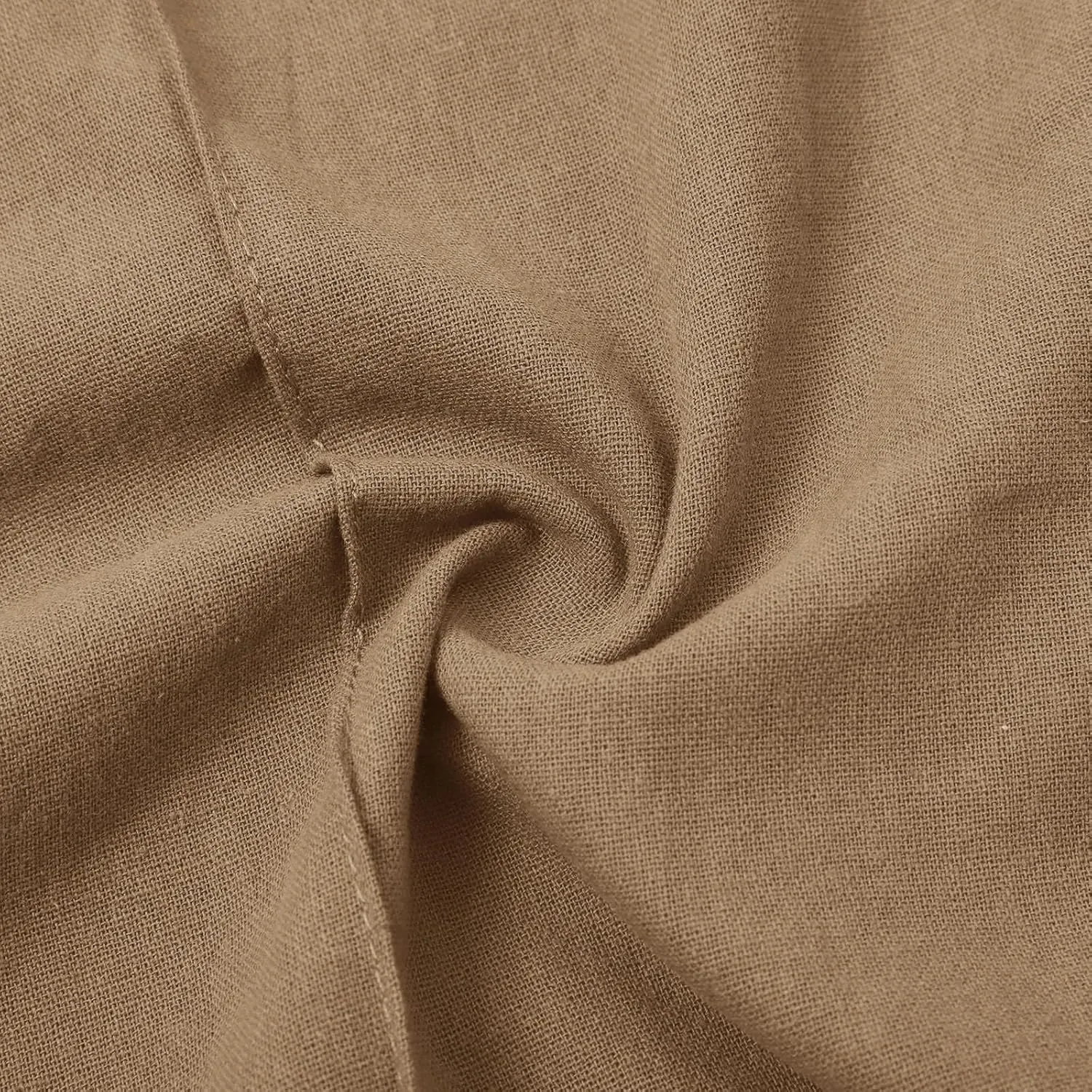 Straight Wide Leg Linen Pants for Women Elastic Drawstring High Waisted Summer Casual Pants Loose Boho Beach Trousers