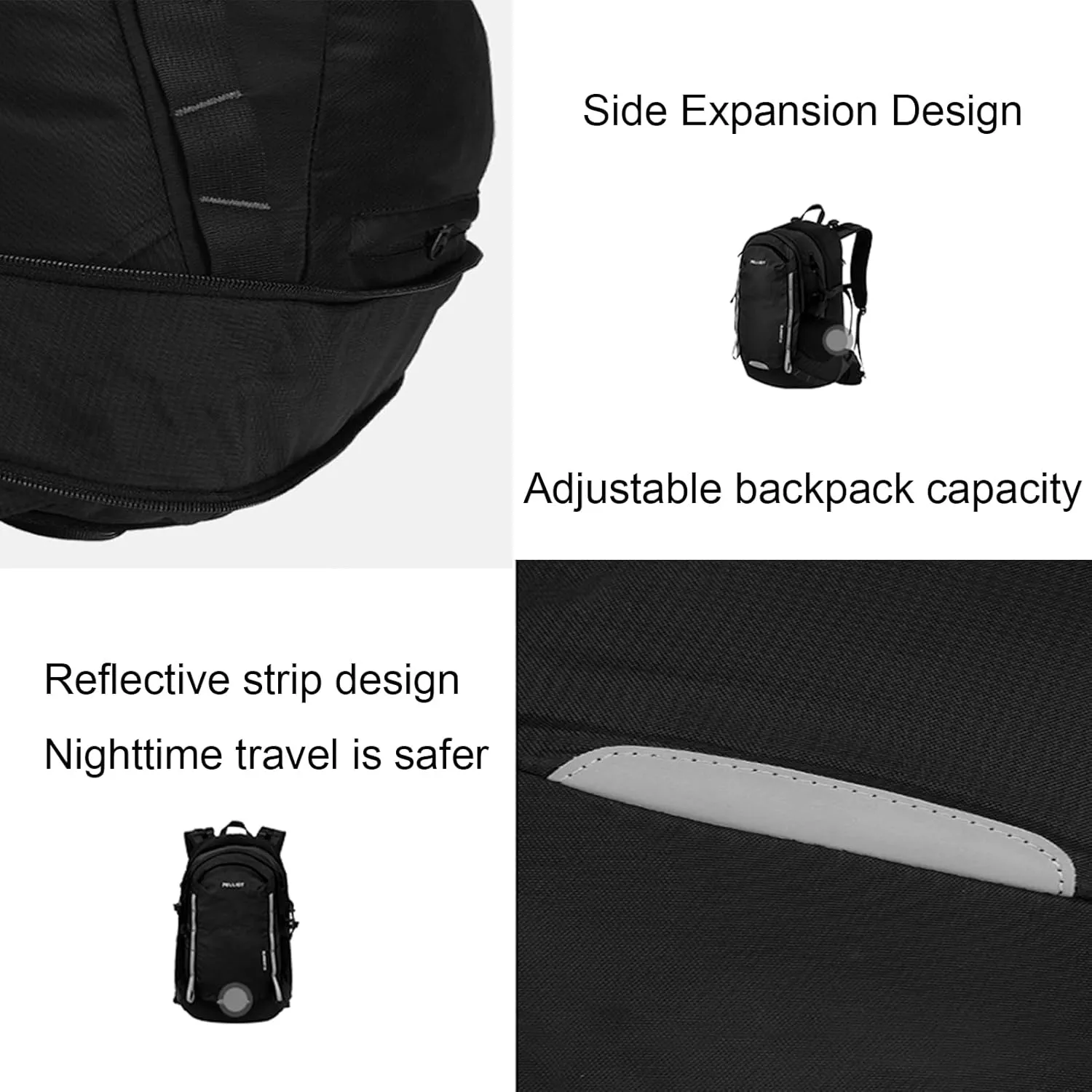 Sturdy 30L Outdoor Backpack - Durable Hiking Daypack for Men and Women, Waterproof Camping Backpack with Large Capacity (Fantasy Night black)