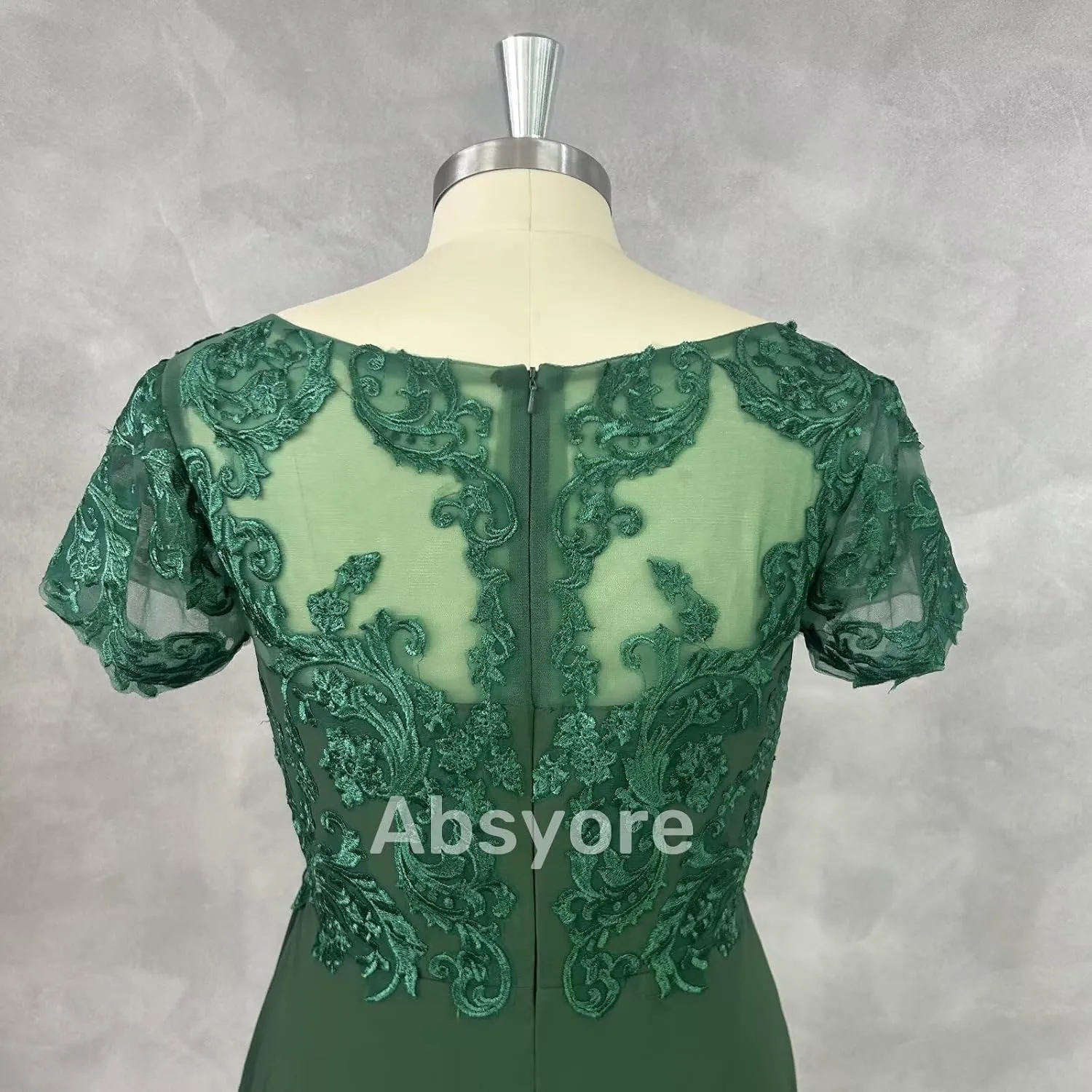 Tea Length Mother of The Bride Dresses for Wedding Guests Ruffle Chiffon Lace Short Sleeves Formal Evening Gowns