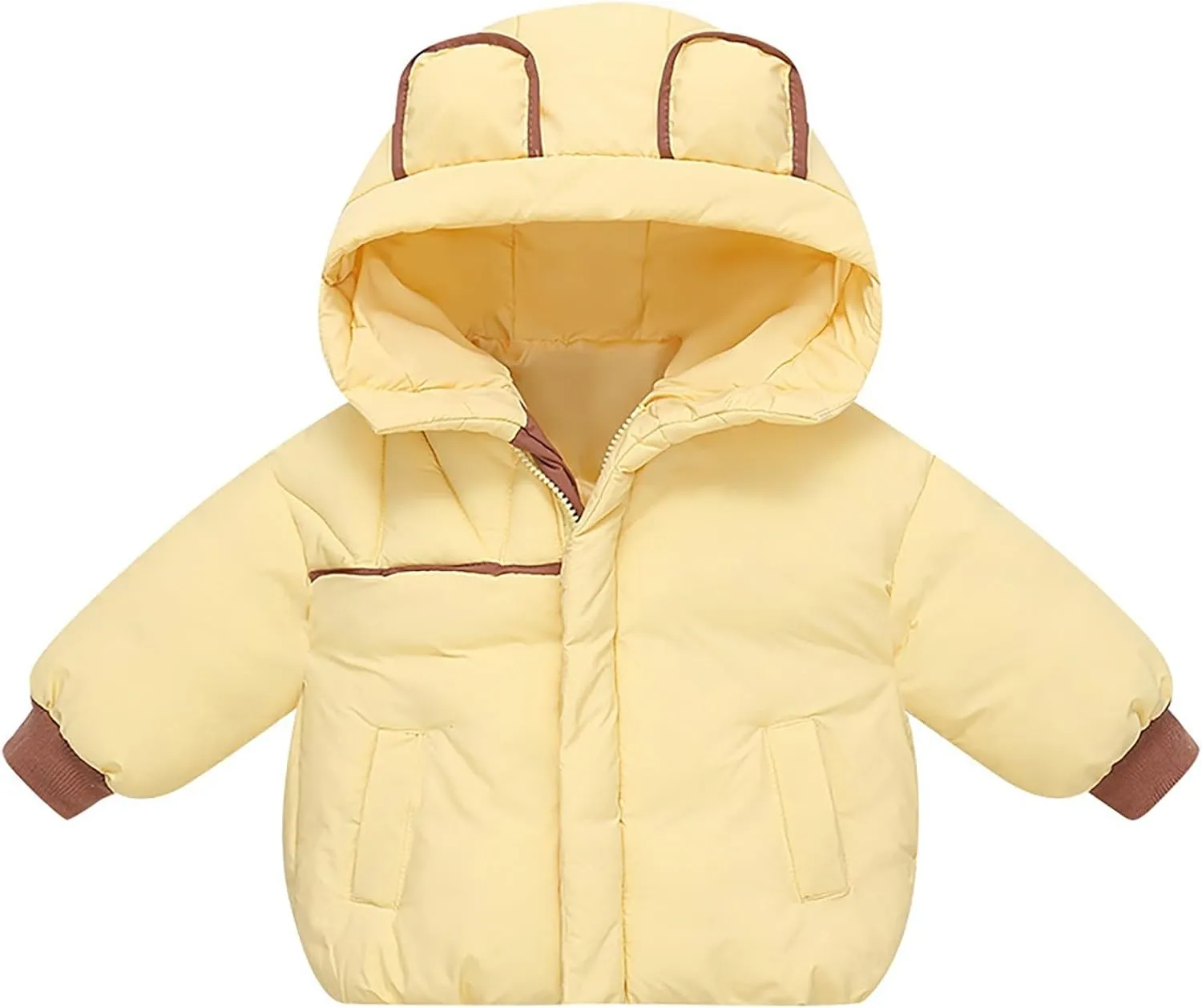 Toddler Boys Girls Winter Cute Down Coat Soft Cotton Padded Jacket Bear Ears Thick Warm Hooded Coats for Girls Big Kids