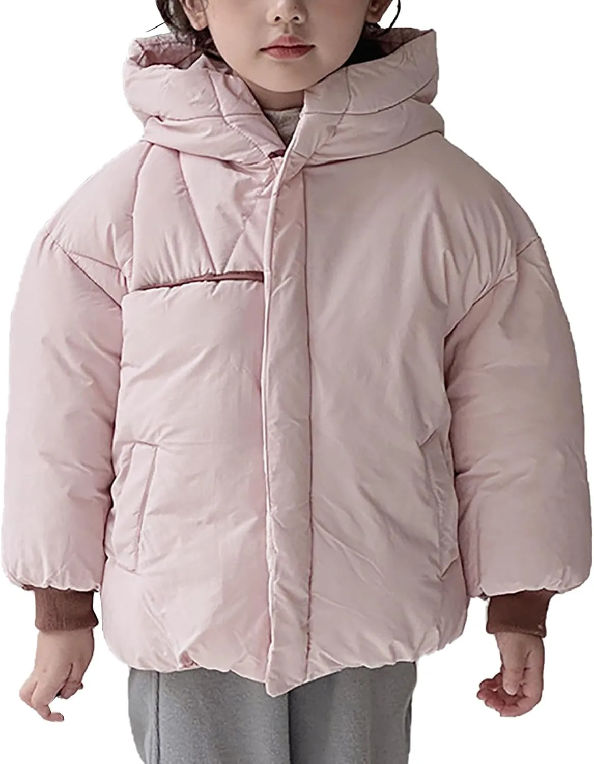 Toddler Boys Girls Winter Cute Down Coat Soft Cotton Padded Jacket Bear Ears Thick Warm Hooded Coats for Girls Big Kids