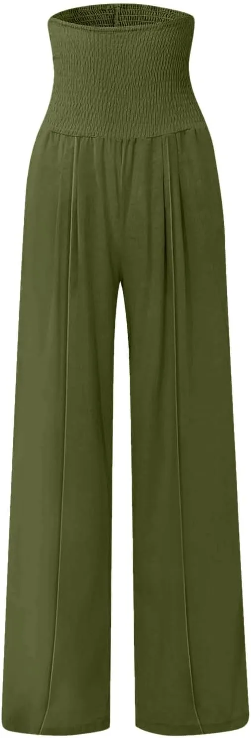 Toddler Girls' Baggy Pants Solid Elastic High Waist Lounge Trousers Wide Leg Workout Active Fashion Pants