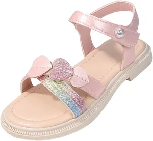 Toddler Girls Sandals Girls Cute Heart Sandals Open Toe Summer Dress Shoes Fisherman Water Beach Flat