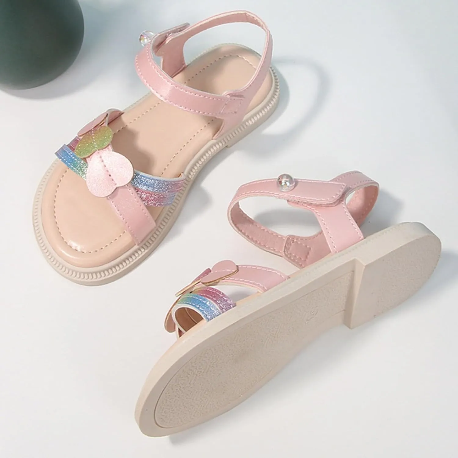 Toddler Girls Sandals Girls Cute Heart Sandals Open Toe Summer Dress Shoes Fisherman Water Beach Flat