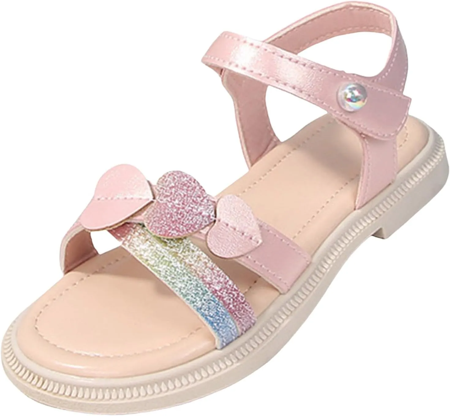 Toddler Girls Sandals Girls Cute Heart Sandals Open Toe Summer Dress Shoes Fisherman Water Beach Flat