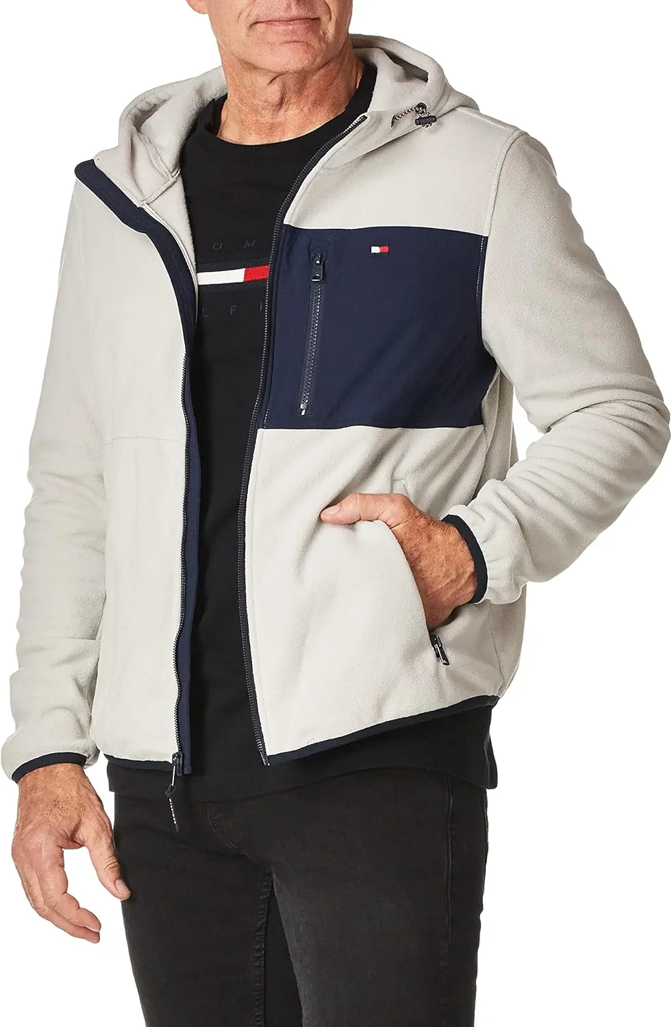 Tommy Hilfiger Men's Hooded Performance Fleece Jacket
