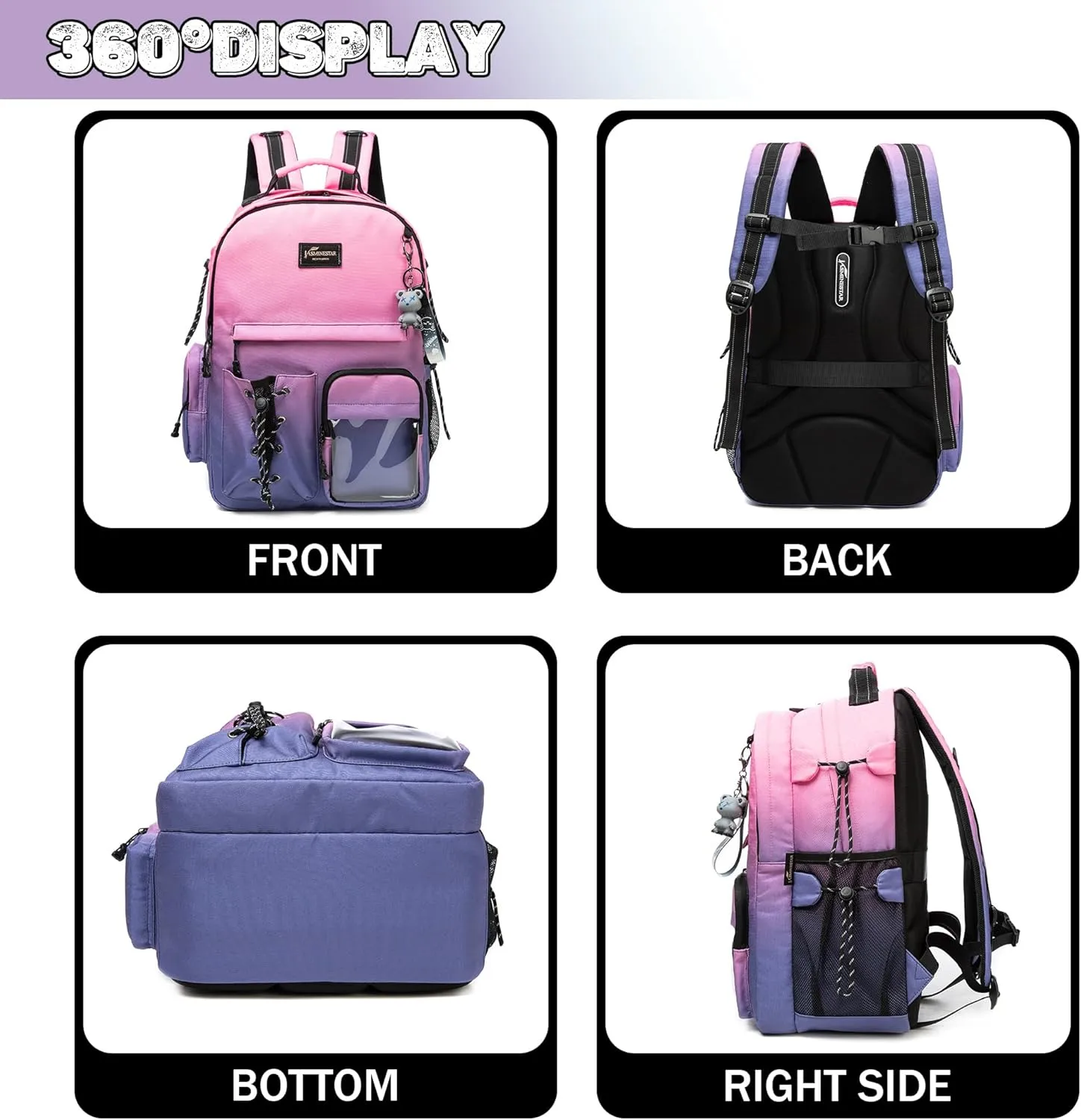 Travel Backpack for Kids Backpack with Lunch Box Backpack for School Teens Aesthetic Lightweight Bookbag Kids Backpack for Elementary Middle High School