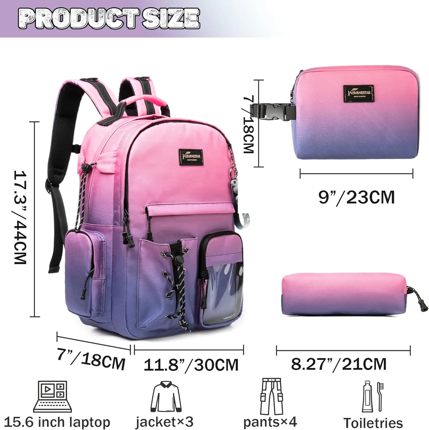 Travel Backpack for Kids Backpack with Lunch Box Backpack for School Teens Aesthetic Lightweight Bookbag Kids Backpack for Elementary Middle High School