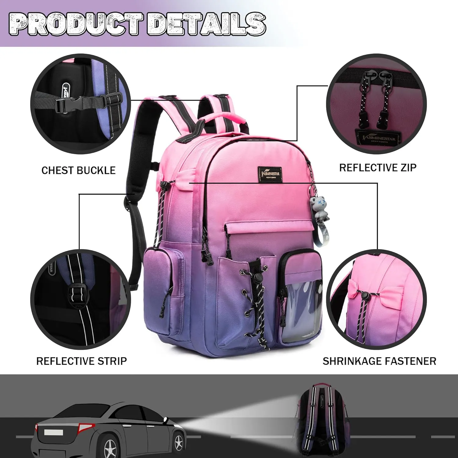 Travel Backpack for Kids Backpack with Lunch Box Backpack for School Teens Aesthetic Lightweight Bookbag Kids Backpack for Elementary Middle High School