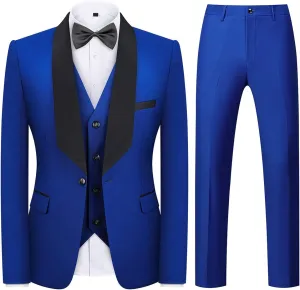 Tuxedo Men Suit Regular Fit 3 Piece Suit Blazer Jacket Waistcoat Pants Men Suit Set for Wedding Prom