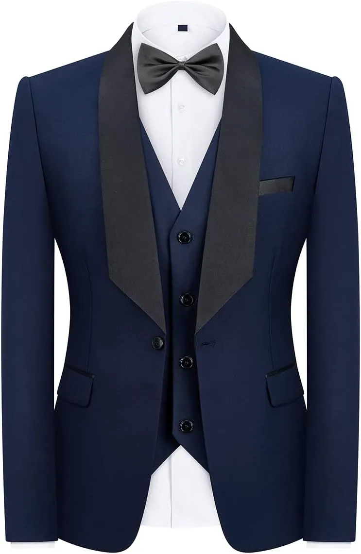Tuxedo Men Suit Regular Fit 3 Piece Suit Blazer Jacket Waistcoat Pants Men Suit Set for Wedding Prom