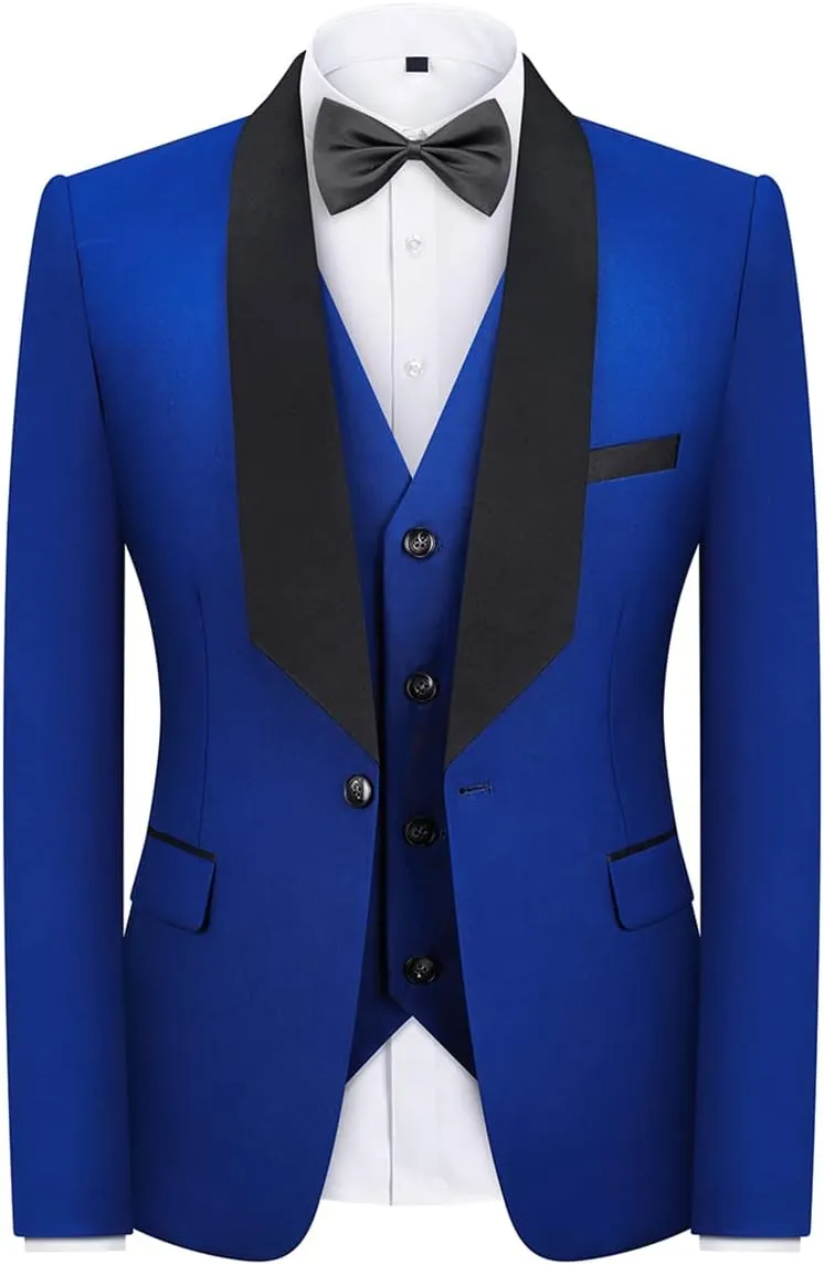 Tuxedo Men Suit Regular Fit 3 Piece Suit Blazer Jacket Waistcoat Pants Men Suit Set for Wedding Prom