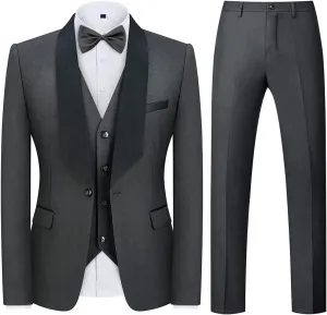 Tuxedo Men Suit Regular Fit 3 Piece Suit Blazer Jacket Waistcoat Pants Men Suit Set for Wedding Prom