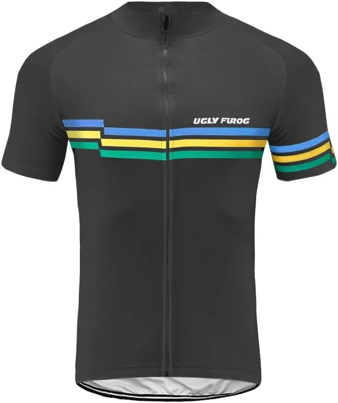 UGLY FROG Men's Cycling Jersey Set Moisture Wicking Breathable Quick-Dry,Bike Shirt   20D Padded Shorts