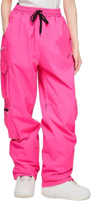Unisex Adult Ski Pants High Elastic Waist Snowboard Pants Waterproof Windproof Warm Insulated Outdoor Snow Winter Sports