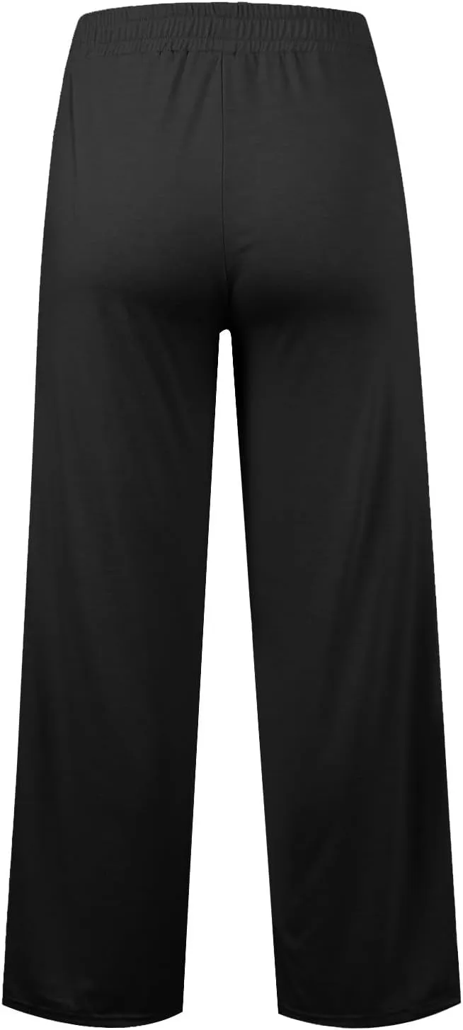 Wide Leg Sweatpants Women Baggy Drawstring Straight Leg Sweatpants High Waist Yoga Pants Lounge Pants with Pockets