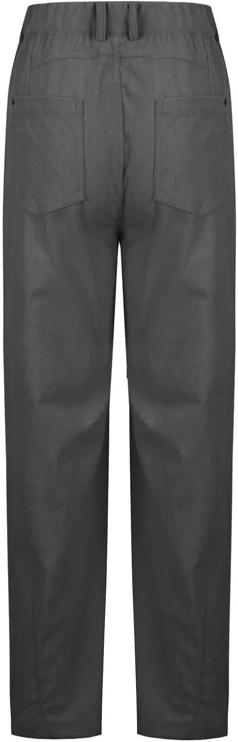 Women Corduroy Pants Barrel Mid-Rise Elastic Waist Slack Trousers Casual Wide Leg Palazzo Pant with Pockets