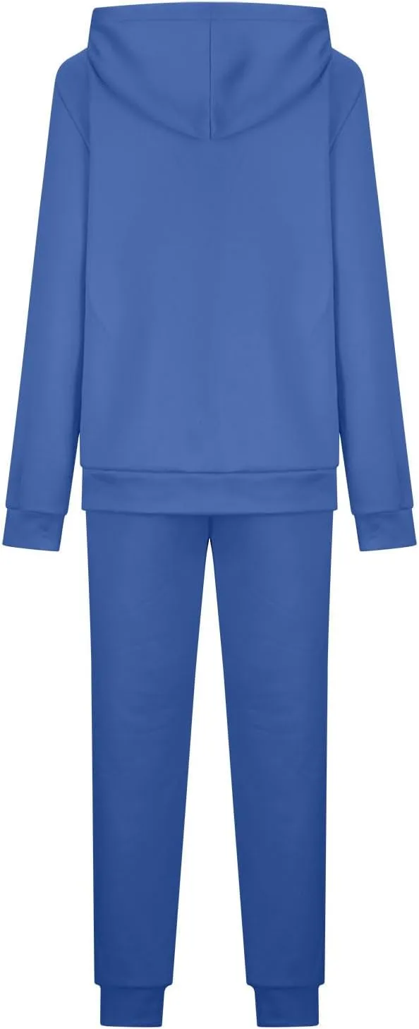 Womens 2 Piece Sweatsuits Set Sherpa Fleece Lined Warm Hoodies & Joggers Sweatpants Fall Winter Outfits Tracksuits